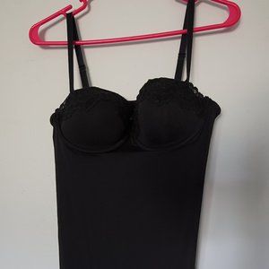 Black nightgown with a padded bra